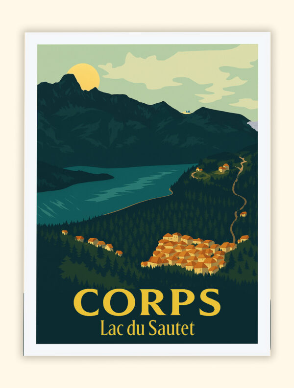 Tableau Poster de la Corps - Lac du Sautet