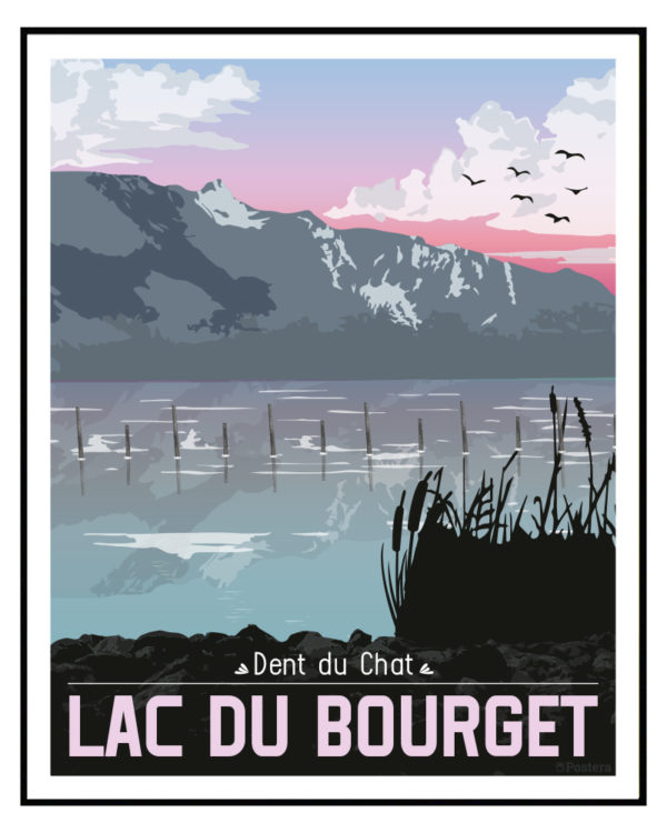 Affiche Lac du Bourget - Dent du Chat