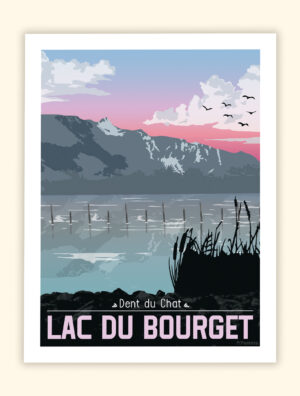 Affiche Lac du Bourget - Dent du Chat