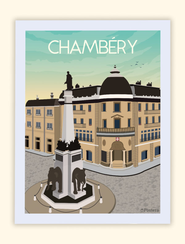 Affiche Poster Tableau de Chambéry Alpes Savoie