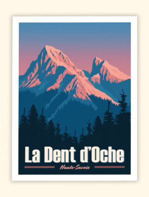 Affiche de la Dent d'Oche - Massif du Chablais - Savoie