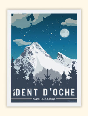 Affiche de la Dent d'Oche - Massif du Chablais - Savoie