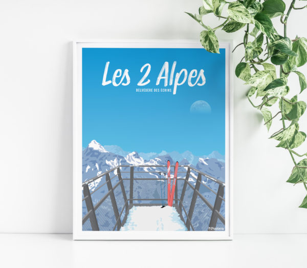 Affiche Poster des 2 Alpes - Belvédère des Ecrins