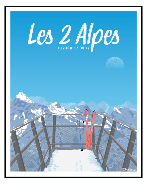 Affiche Poster des 2 Alpes - Belvédère des Ecrins