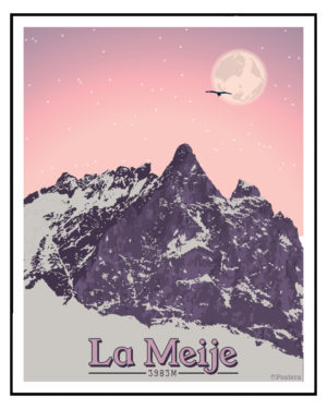 Affiche Tableau de la Meije Massif des Écrins