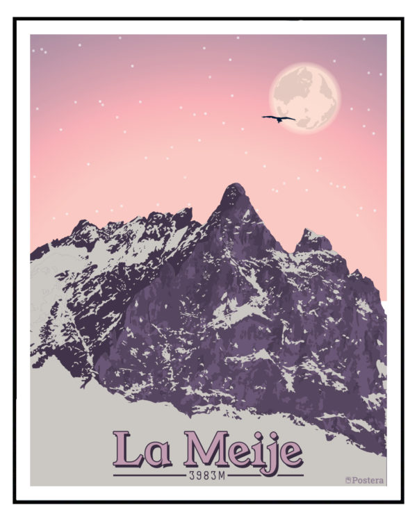 Affiche Tableau de la Meije Massif des Écrins