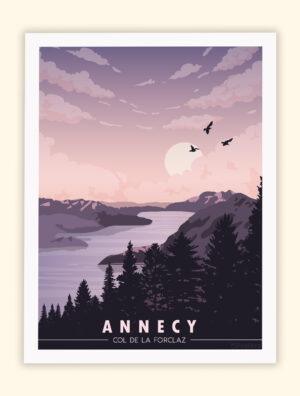 Affiche Poster du Lac d'Annecy - Col de la Forclaz