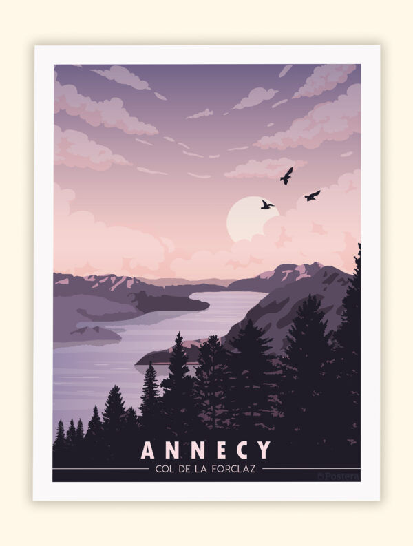 Affiche Poster du Lac d'Annecy - Col de la Forclaz