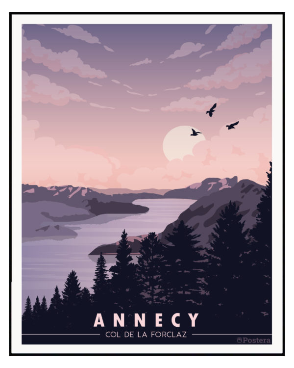 Affiche Poster du Lac d'Annecy - Col de la Forclaz