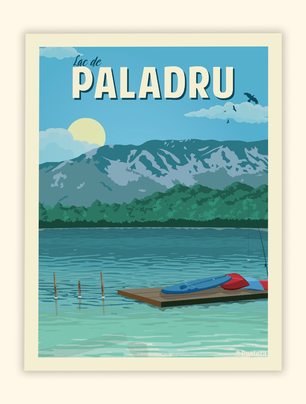 Affiche du Lac de Paladru - Terres Froides - Dauphiné