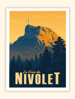 Affiche Poster de la Croix du Nivolet - Chambéry - Savoie