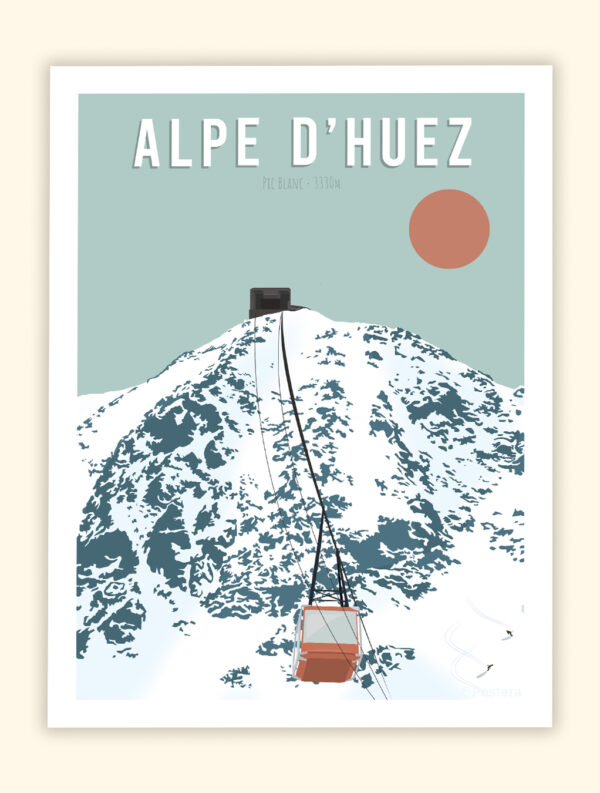 Affiche Poster de l'Alpe d'Huez - Pic Blanc