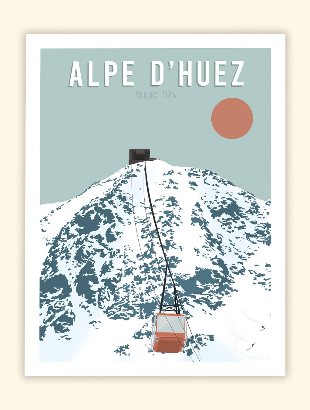 Affiche Poster de l'Alpe d'Huez - Pic Blanc