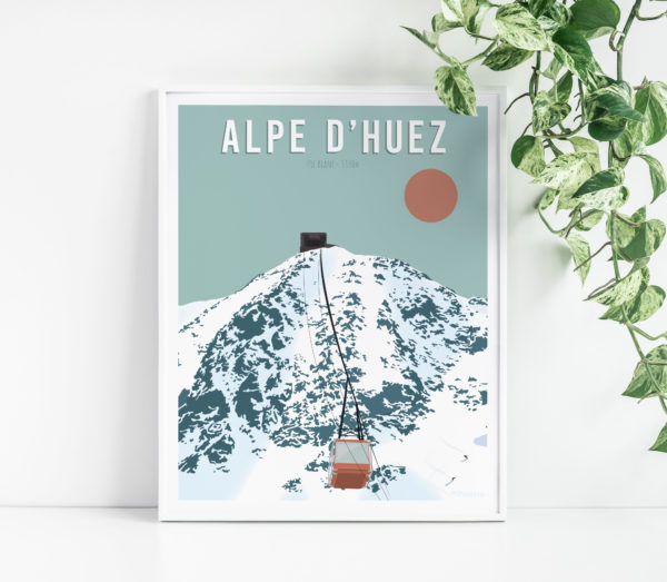 Affiche Poster de l'Alpe d'Huez - Pic Blanc