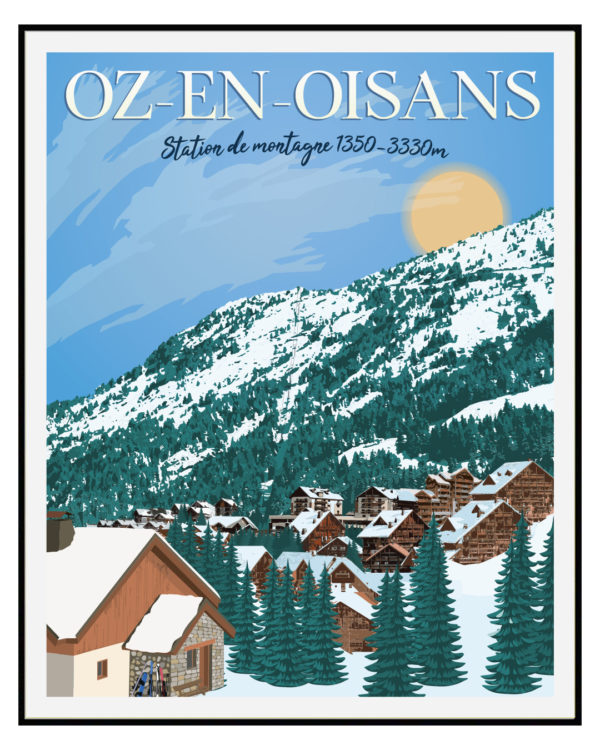 Affiche Poster Oz en Oisans - Station de Montagne