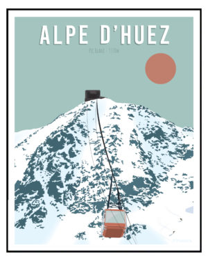 Affiche Poster de l'Alpe d'Huez - Pic Blanc