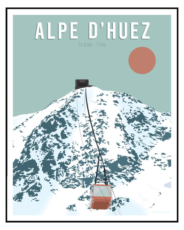 Affiche Poster de l'Alpe d'Huez - Pic Blanc