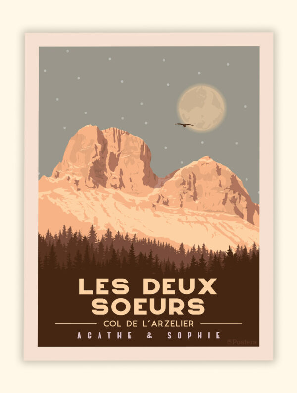 Affiche Poster des Deux Soeurs - Col de l'Arzelier Vercors