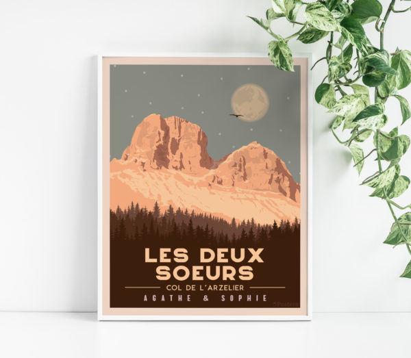 Affiche Poster des Deux Soeurs - Col de l'Arzelier Vercors