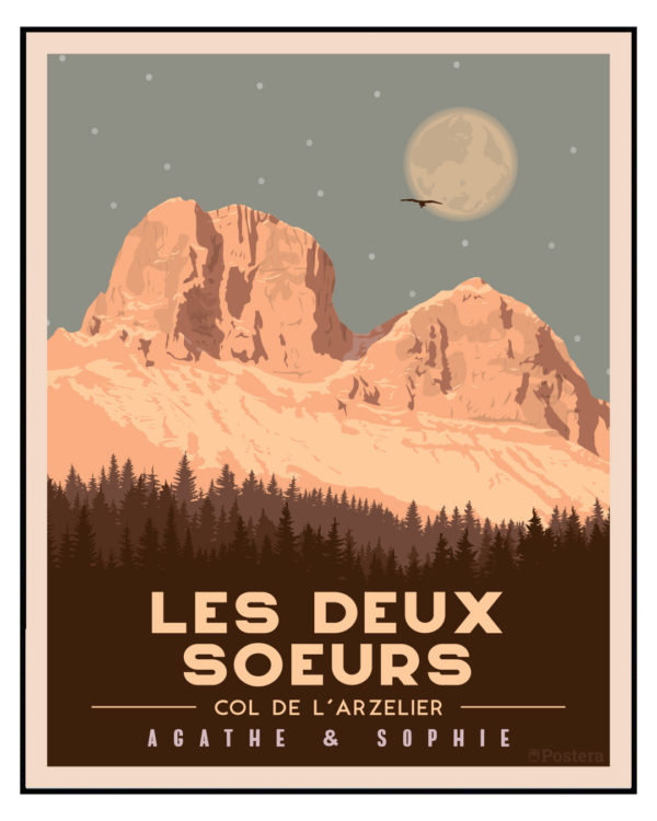 Affiche Poster des Deux Soeurs - Col de l'Arzelier Vercors