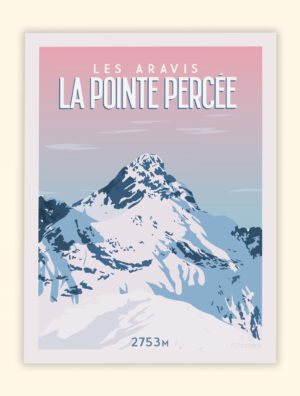 Affiche Poster de La Pointe Percée - Chaîne des Aravis - Savoie