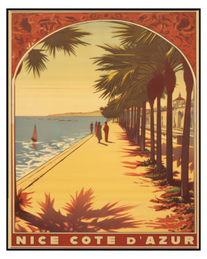 Affiche Poster Vintage Retro Nice Cote d'Azur