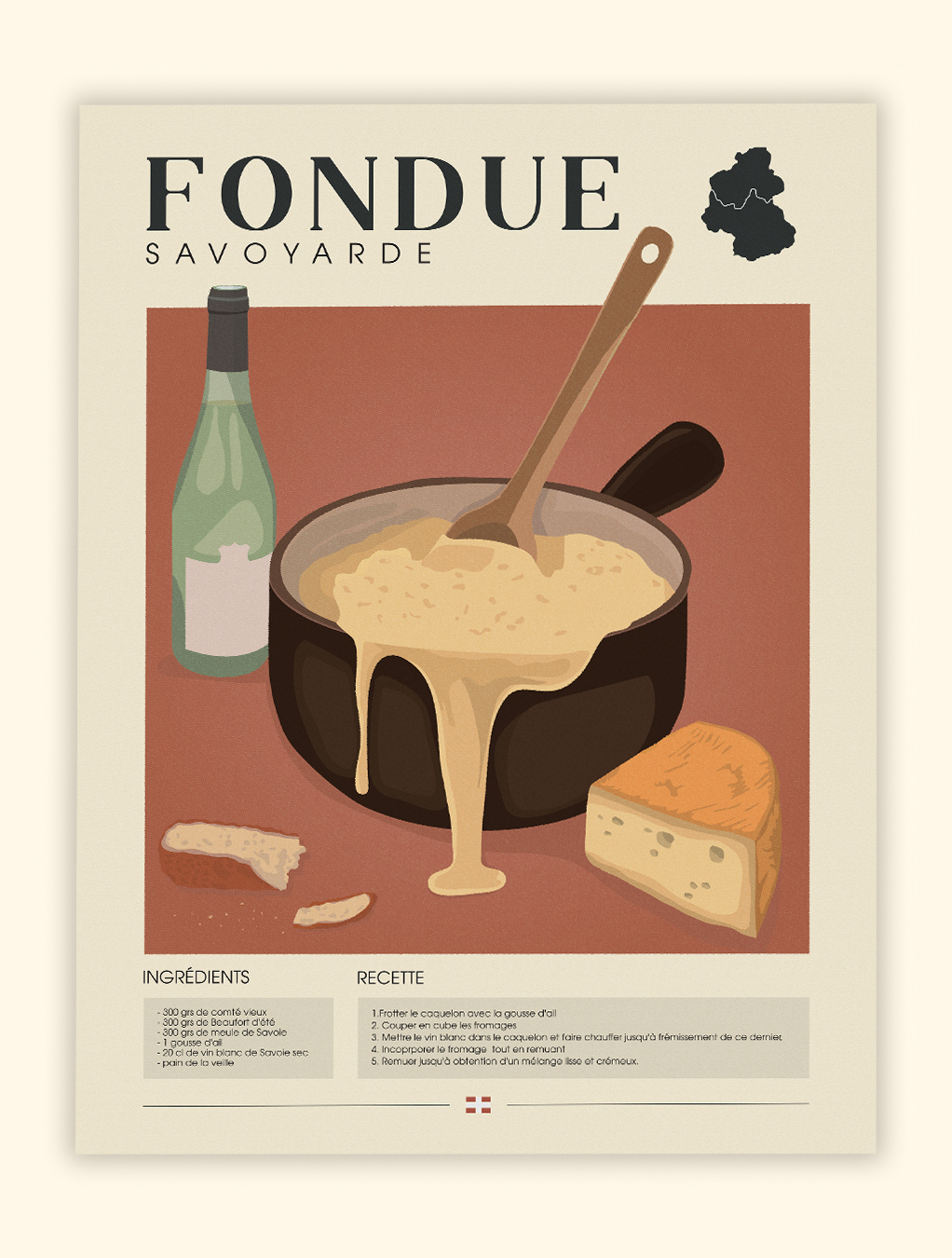 Affiche Poster de la Fondue Savoyarde - Décoration de Cuisine
