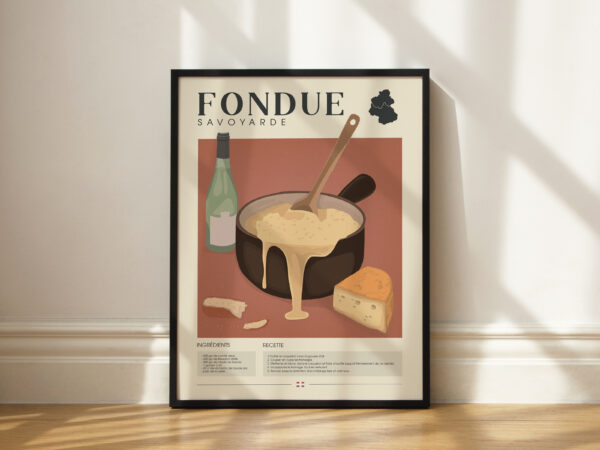 Affiche Poster de la Fondue Savoyarde - Décoration de Cuisine