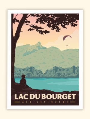 Affiche Lac du Bourget - Dent du Chat - Chambéry Aix les Bains