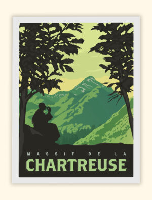 Affiche Poster de la Liqueur de Chartreuse - Dauphiné - Savoie
