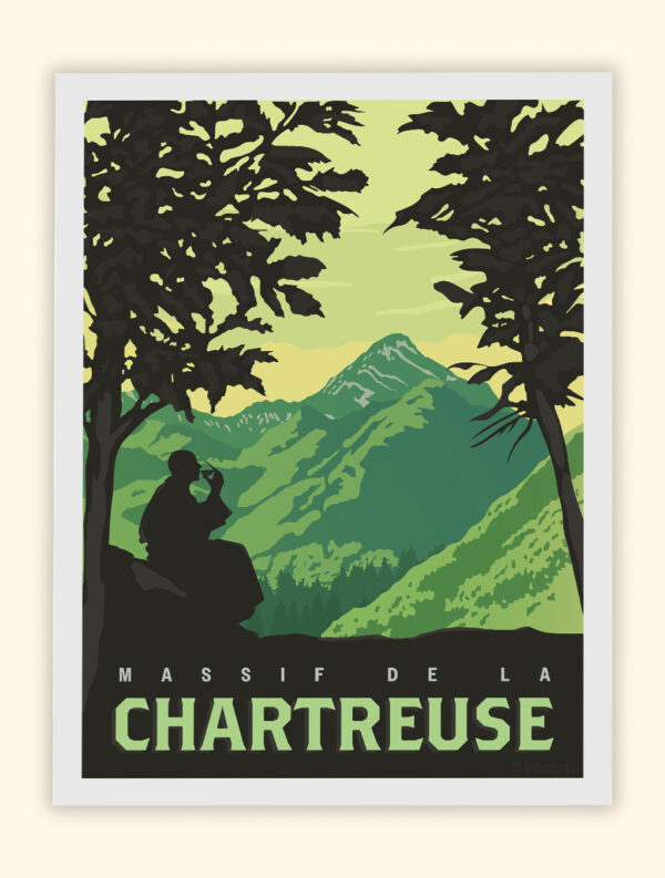 Affiche Poster de la Liqueur de Chartreuse - Dauphiné - Savoie