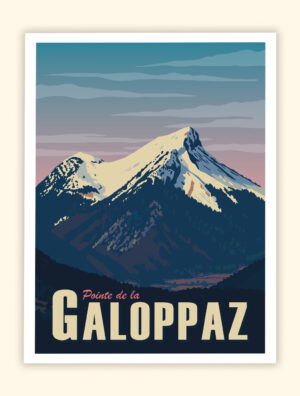 Tableau Affiche Poster de la Pointe de la Galoppaz - Savoie - Les Bauges